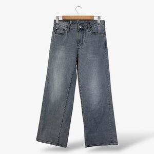 Armani Exchange Wide Leg Cropped Jeans Size 28 Washed Black Gray Casual Denim